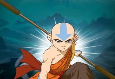 Avatar Aang in a crouching pose